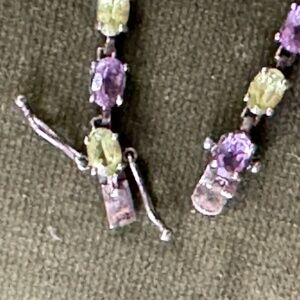 Vintage 1990s Sterling Silver Amethyst Citrine Tennis Bracelet